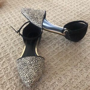 Banana Republic Fur black and White spotted flats
